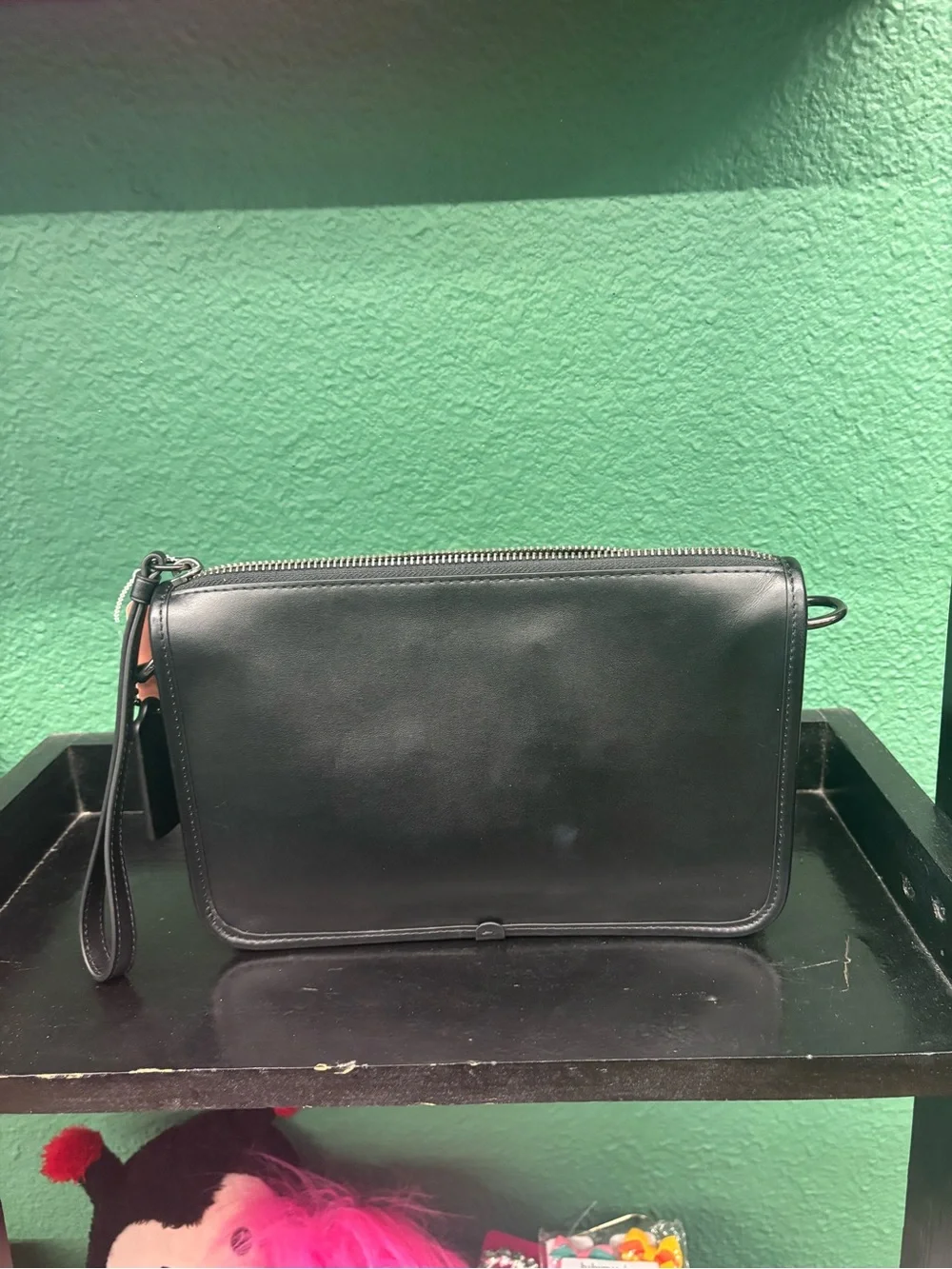 Coach Black Leather Messenger Crossbody Bag